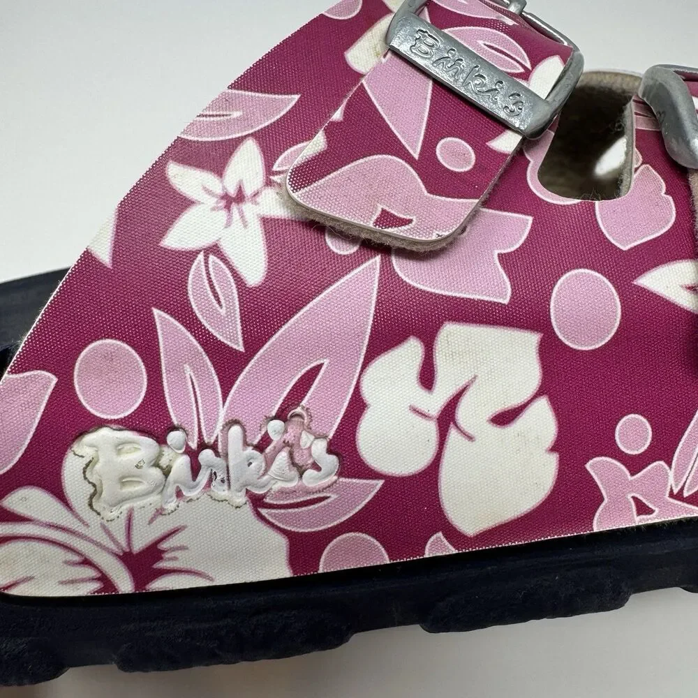 Birki’s by Birkenstock Sansibar Slide Sandal SZ 39 Floral 3 Strap Buckle Pool